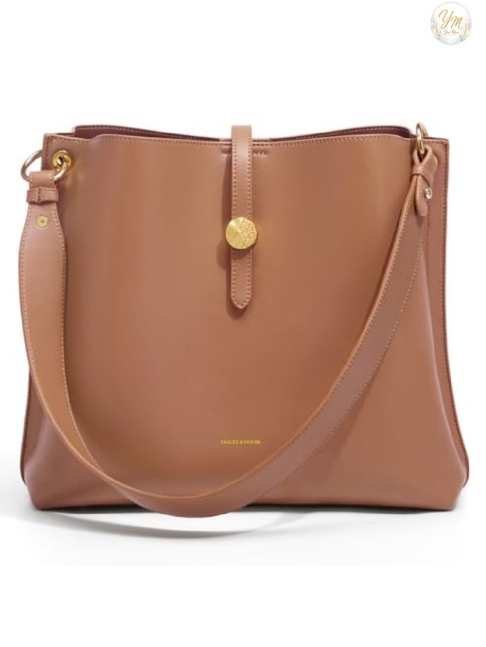 Genuine Leather Bucket Tote Handbag Large Capacity Shoulder Purse